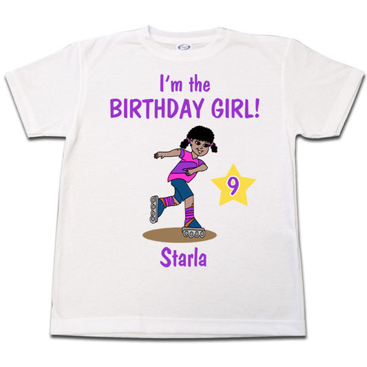 Roller Skating Girl Birthday T Shirt